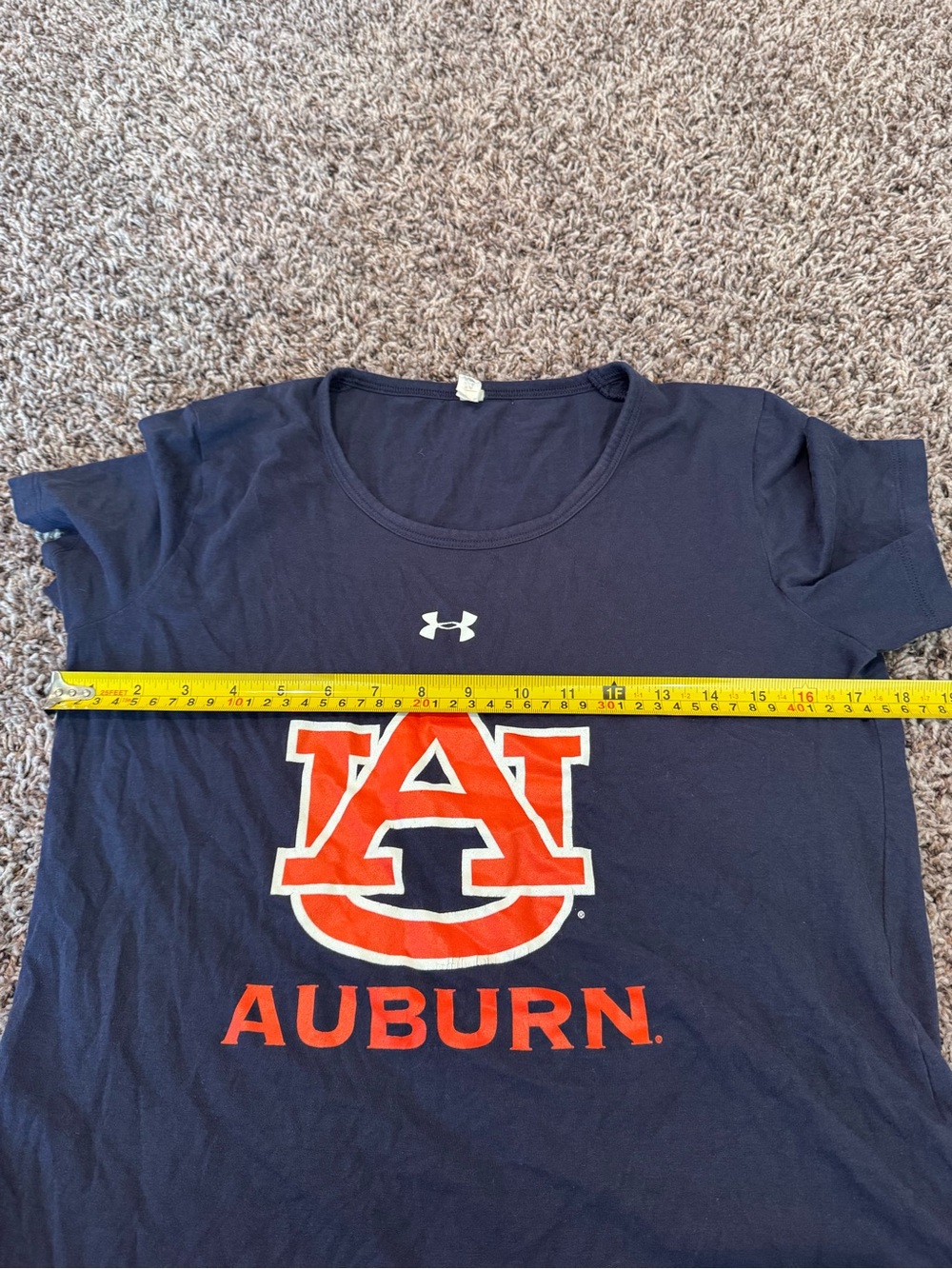 University Of Auburn Under Armour Navy Orange Heat Gear Women's Shirt Top M - Picture 5 of 5